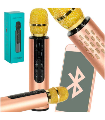 Juhtmevaba karaoke mikrofon Bluetooth kuldne