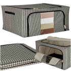 Voodipesu ja riiete organiseerija tõmbluku ja metalltoega, 22 l, 39 cm x 29 cm x 19,5 cm