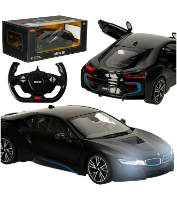 Rastar 71010 kaugjuhitav auto BMW i8 1:14 avanevad uksed must