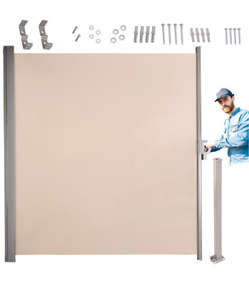 Šoninės terasos markizės LUARO ištraukiamas ekranas 180 x 400 cm, smėlio spalvos