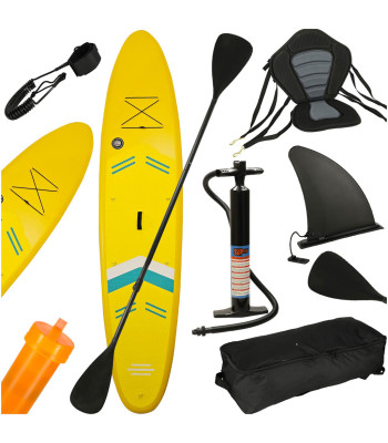 Kollane täispuhutav SUP laud istmega