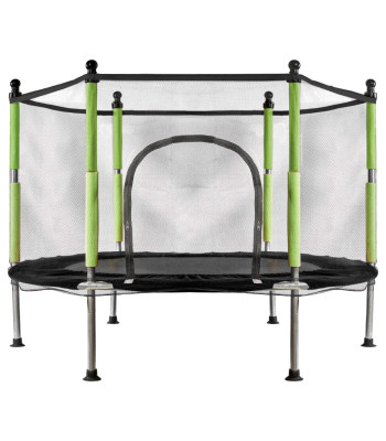 Trampoliin laste mängimiseks - aia ja kodu jaoks, võrguga ja pallidega 140cm, roheline