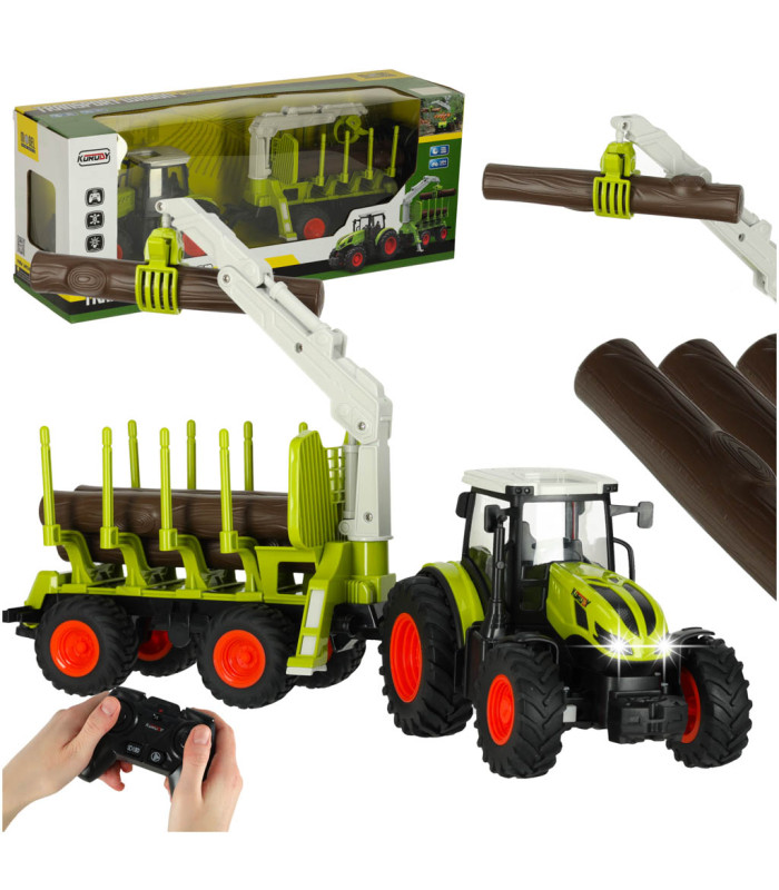 RC nuotoliniu būdu valdomas žemės ūkio traktorius su keltuvu 2.4G 3.7V 500mAh