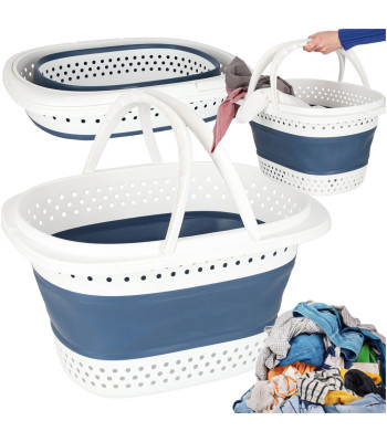 Kokkupandav silikoonist pesukorv 32L