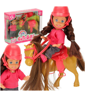 Nukk hobusega tüdrukule 5-osaline komplekt