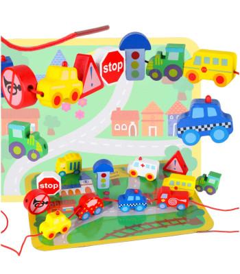 Puidust klotsid nöörimiseks - sõidukid ja mängulauad