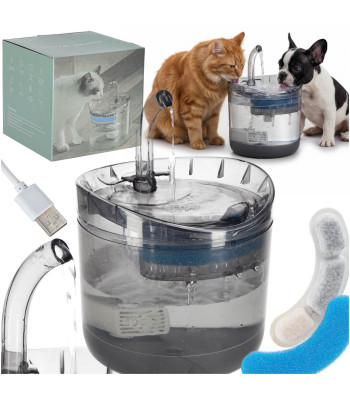 Automaatne joogifontään koertele ja kassidele USB 1,8l puhastusfiltriga