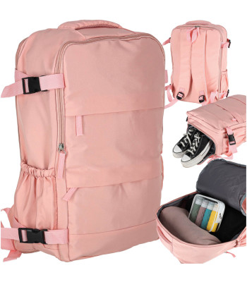 Kolmjakuline reisi seljakott roosa 45 x 30 cm