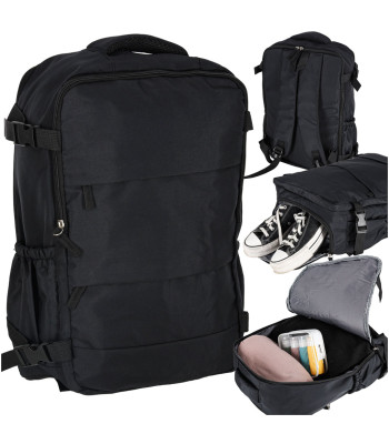 Kolmekambriline must reisikott 45 x 30 cm