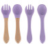 Silikoonist laste lauanõude komplekt, 8-osaline, lilla