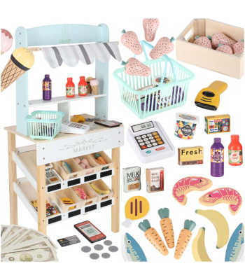 LULILO Melo puidust turulett koos kassaga