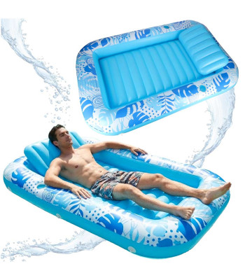 Täispuhutav madrats ujumiseks ja päevitamiseks padjaga