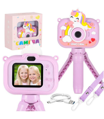 Digitaalne kaamera lastele ükssarviku statiivil lilla