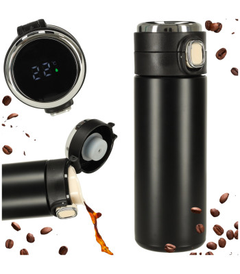 Termo puodelis su kandikliu LED termosas 420ml juodas