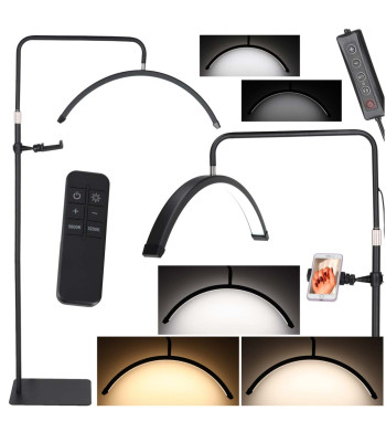 Varjudeta reguleeritav LED-kaarlamp kosmeetikatöödeks, must, 36W
