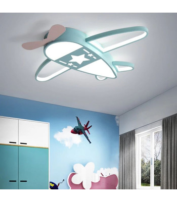 Hämardatav LED-laevalgusti lastetuppa, lennukikujuline, puldiga