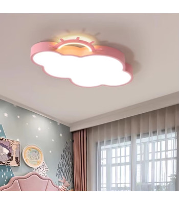 Hämardatav LED-laevalgusti lastetuppa, roosa pilveke koos puldiga