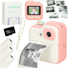 Koheprintiv fotoaparaat termoprinteri ja tarvikutega, roosa, 1GB, 24MPX