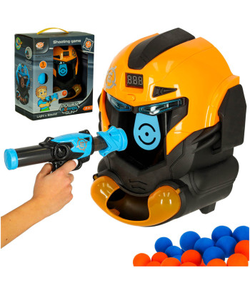 Robotas arkadinis žaidimas šalmas taikinys šaudymo pistoletas kamuolys taikiklis