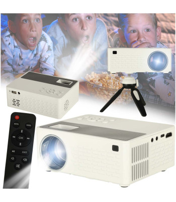 Kaasaskantav LED-TFT-LCD-projektor, valge, USB, 20W, 16:9, 1920x1080