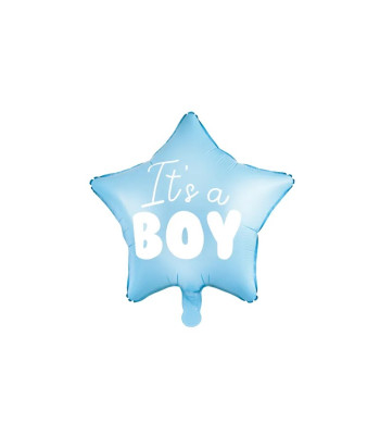 Fooliumpall „It's a boy”, helesinine täht beebipeoks, 48cm