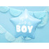 Fooliumpall „It's a boy”, helesinine täht beebipeoks, 48cm