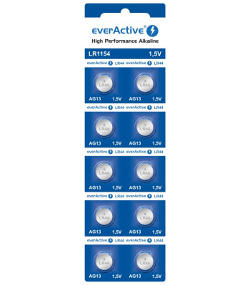 Leelispatareid everActive G13 LR44 LR1154, blister 10 tk