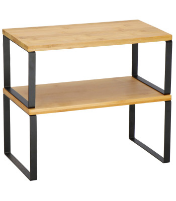 Springos® Bambusest ja Metallist Riiulite Komplekt