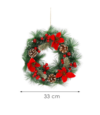 Jõulupärg uksekaunistus Springos CA1317 33 cm
