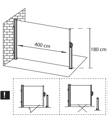 Külgmarkiis Springos AW0007 400 X 180 CM