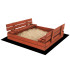 Kaetud liivakast pinkidega Springos SBP120SET02 120x120 cm immutatud puit, koos pealiskatte ja aluskangaga