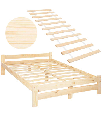 Puidust kaheinimesevoodi raamiga 200 x 160 Skandinaavia helepruun