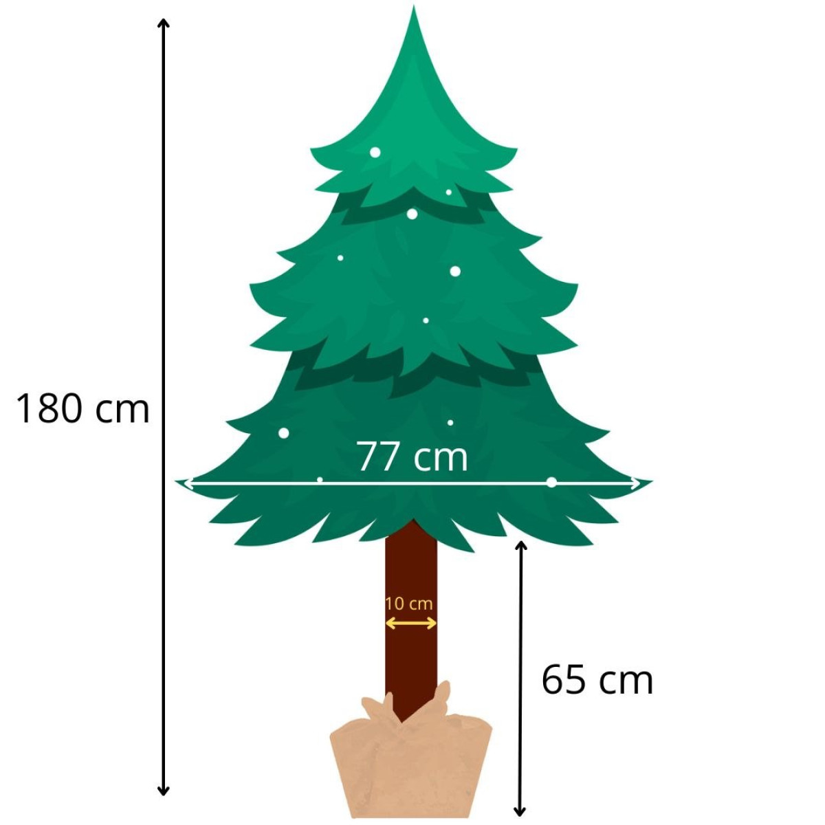 Tehiskuusk Springos CT0111, Diagonaalne kuusk tüvelt 180 cm