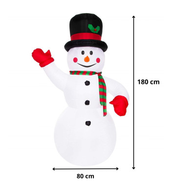 Täispuhutav Lumememm Springos CL4056 LED-valguse Dekoratsioon 180 cm