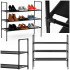 Jalanõuriiul, 3-tasandiline, metallist kapp riiulitega, 70x72x28 cm, must
