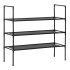 Jalanõuriiul, 3-tasandiline, metallist kapp riiulitega, 70x72x28 cm, must