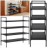 Jalanõuriiul, 4-realine, metallist kapp riiulitega, 75x72x28 cm, must