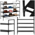 Jalanõuriiul, 4-realine, metallist kapp riiulitega, 75x72x28 cm, must