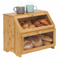 Kahetasandiline leivakast, suletud, leivakapp, leivakast, bambus