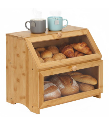 Kahetasandiline bambusest leivakast