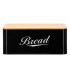 Metallist leivakast 33x18x14 cm, suletud leivakast, bambusplaat, must