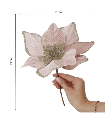 Jõulutäht kunstlille oksa kodukaunistus roosa