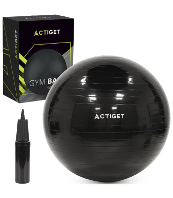 75 cm Võimlemispall Pilatese ja Joogaharjutuste jaoks Pumbaga, Must