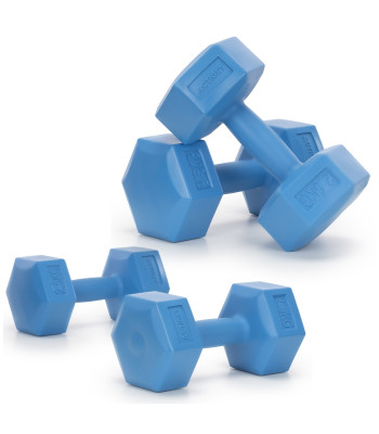 Kuusnurksed Hantlid 2x2,5 kg Treeningharjutusteks