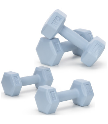 2 x 1 kg kuusnurksed hantlid treeningharjutusteks