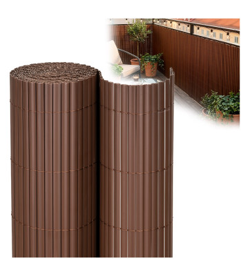 PVC-kattega varjematt rõdule, terrassile ja aeda, 400 x 100 cm, pruun