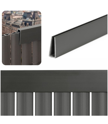 Springos PVC-katteprofiil 100 cm rõdule, terrassile ja aeda, tumehall