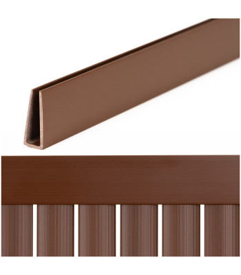 Pruun PVC katteprofiil rõdu-, terrassi- ja aiakattele, 100 cm
