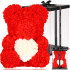 Springos HA7225 punane roosikaru valge südame ja kinkekarbiga, 36 cm