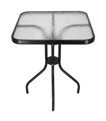 Aialaud Springos, must metall ja karastatud klaas, GF1018, 60 × 60 × 70 cm